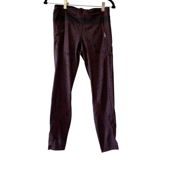 Lululemon Inspire Full On Luxtreme Mesh Star Crushed Black Cherry Size 6 - Picture 1 of 8
